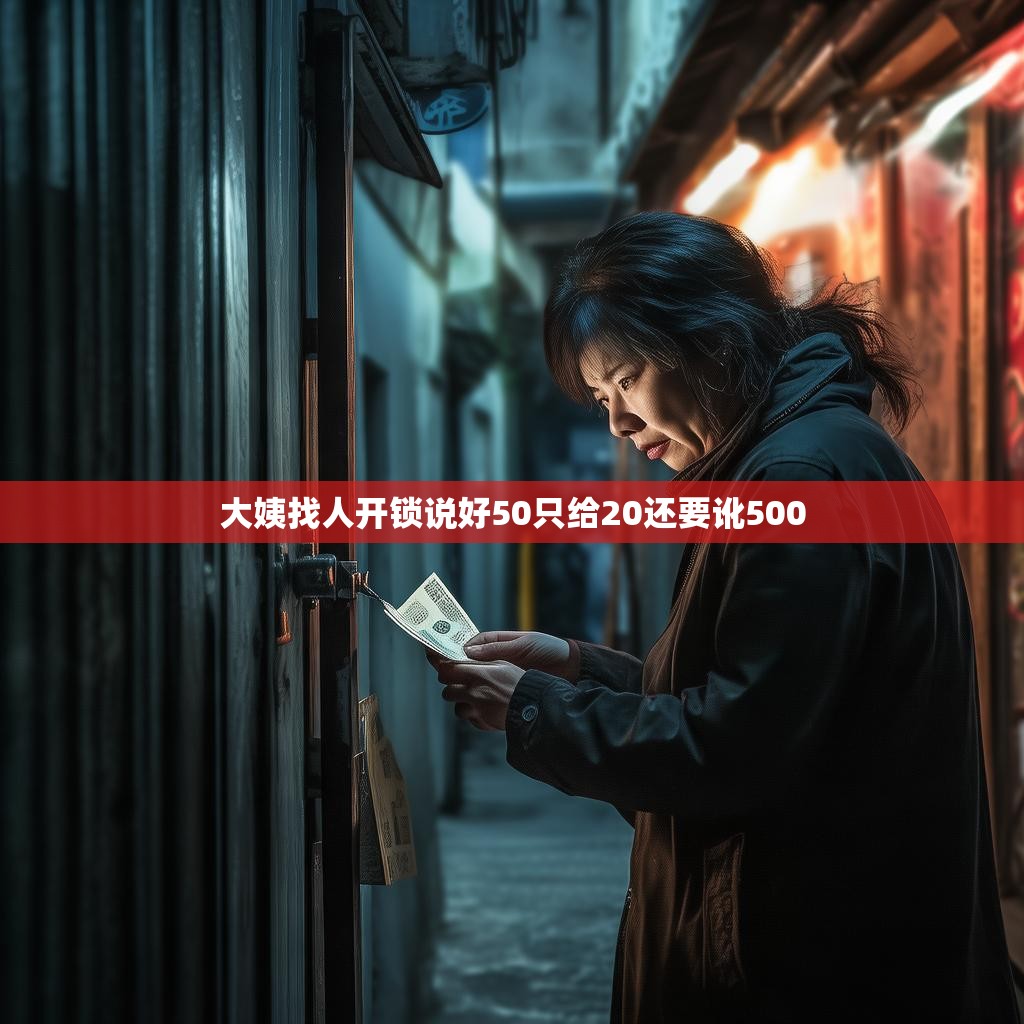 大姨找人开锁说好50只给20还要讹500 大姨找人开锁说好50只给20还要讹500