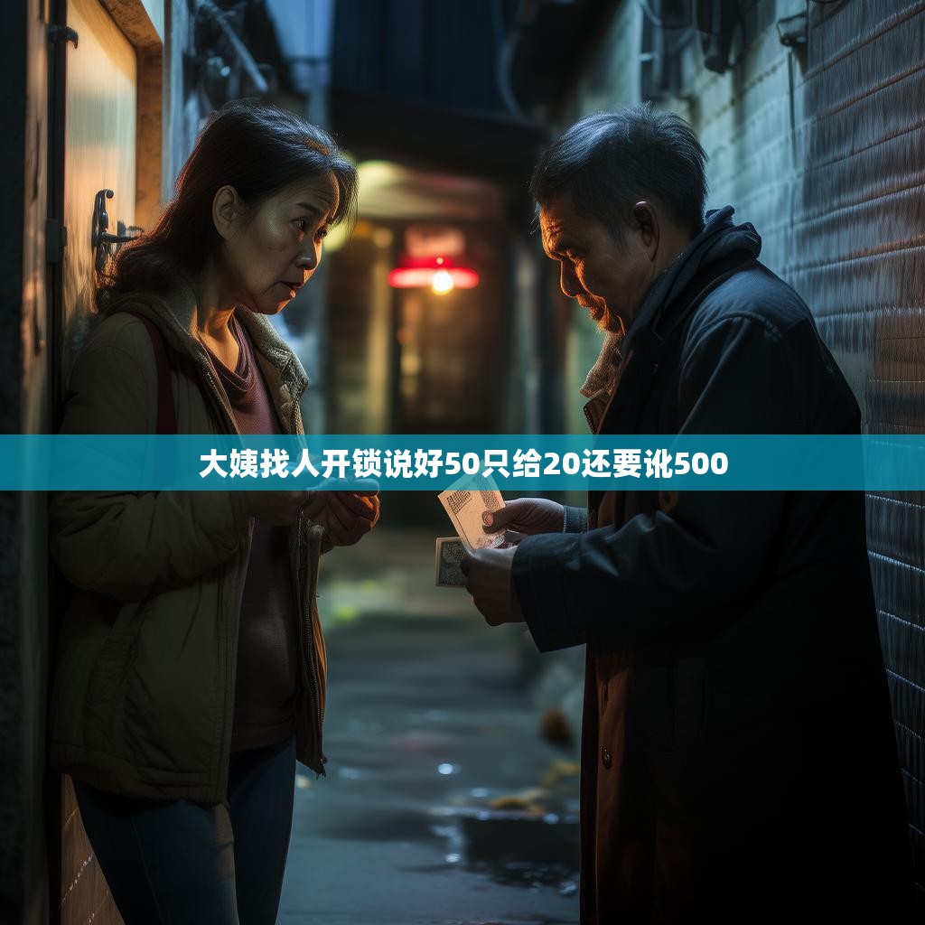 大姨找人开锁说好50只给20还要讹500 大姨找人开锁说好50只给20还要讹500