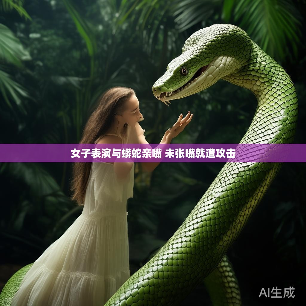 惊险瞬间再现:请勿模仿 女子表演与蟒蛇亲嘴 未张嘴就遭攻击