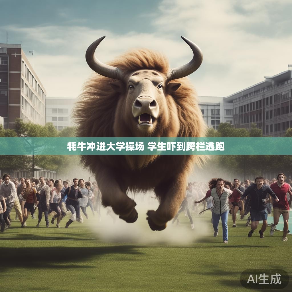 牦牛冲进大学操场 学生吓到跨栏逃跑 牦牛冲进大学操场 学生吓到跨栏逃跑