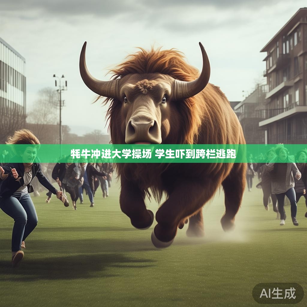 牦牛冲进大学操场 学生吓到跨栏逃跑 牦牛冲进大学操场 学生吓到跨栏逃跑